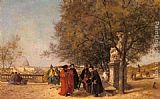 Ferdinand Heilbuth The Greeting In The Park painting